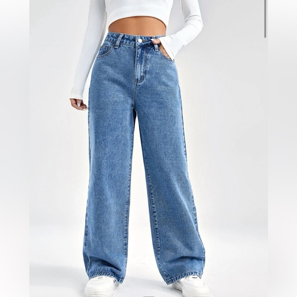 SHEIN High Waisted Boyfriend Jeans